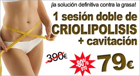 SESIÓN DOBLE DE CRIOLIPOLISIS + CAVITACIÓN por 79€